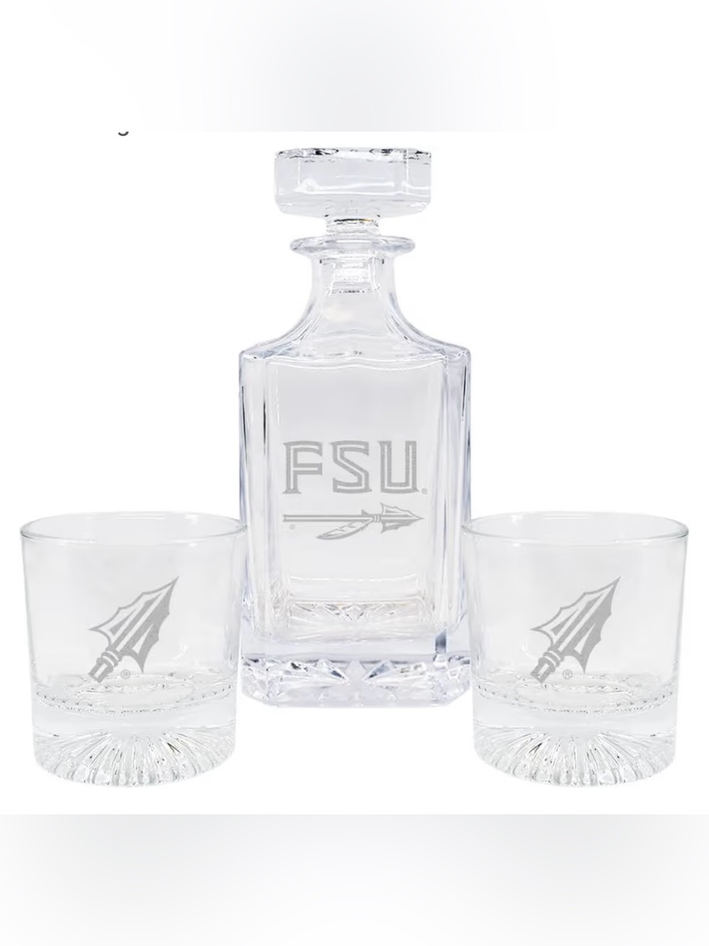 The Memory Company | Licensed NCAA 27oz & 12oz Etched Team Logo Decanter Set